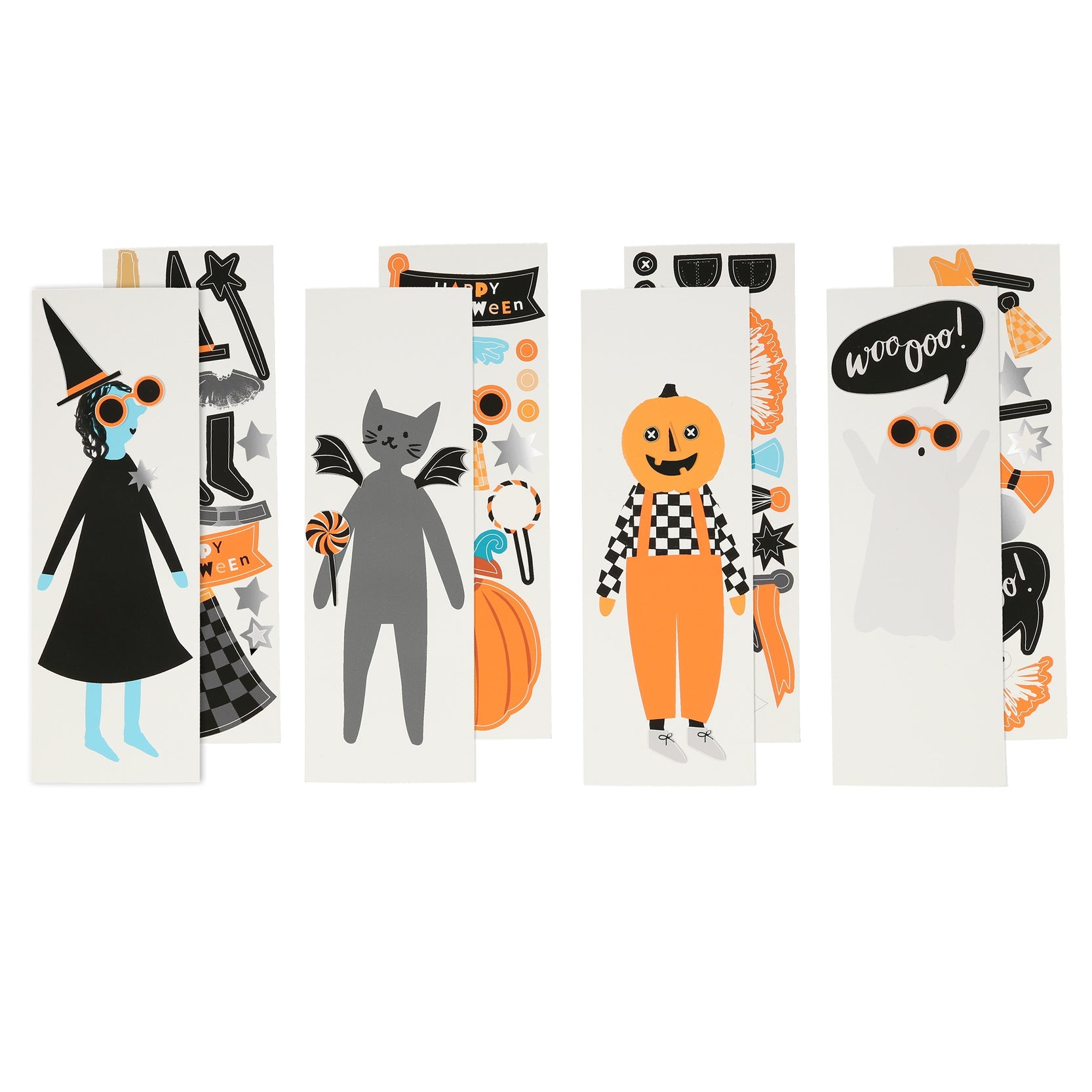 Paper doll characters in the same styles as the crackers. 