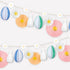 Meri Meri Honey Easter Bunny Garland, adorned with paper bunnies and honeycomb flowers, perfect for an Easter party.