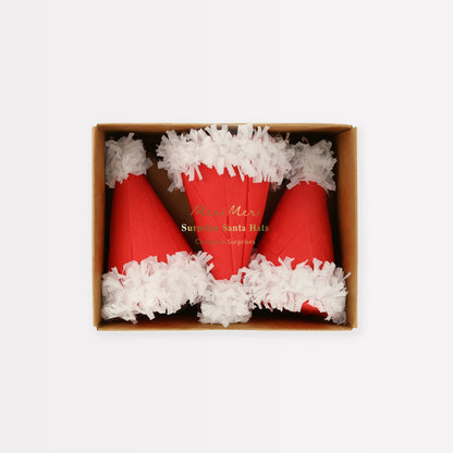 Surprise Santa Hats in a box