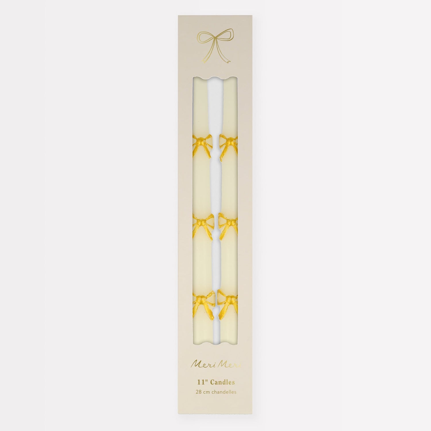 Gold Bow Candles in package