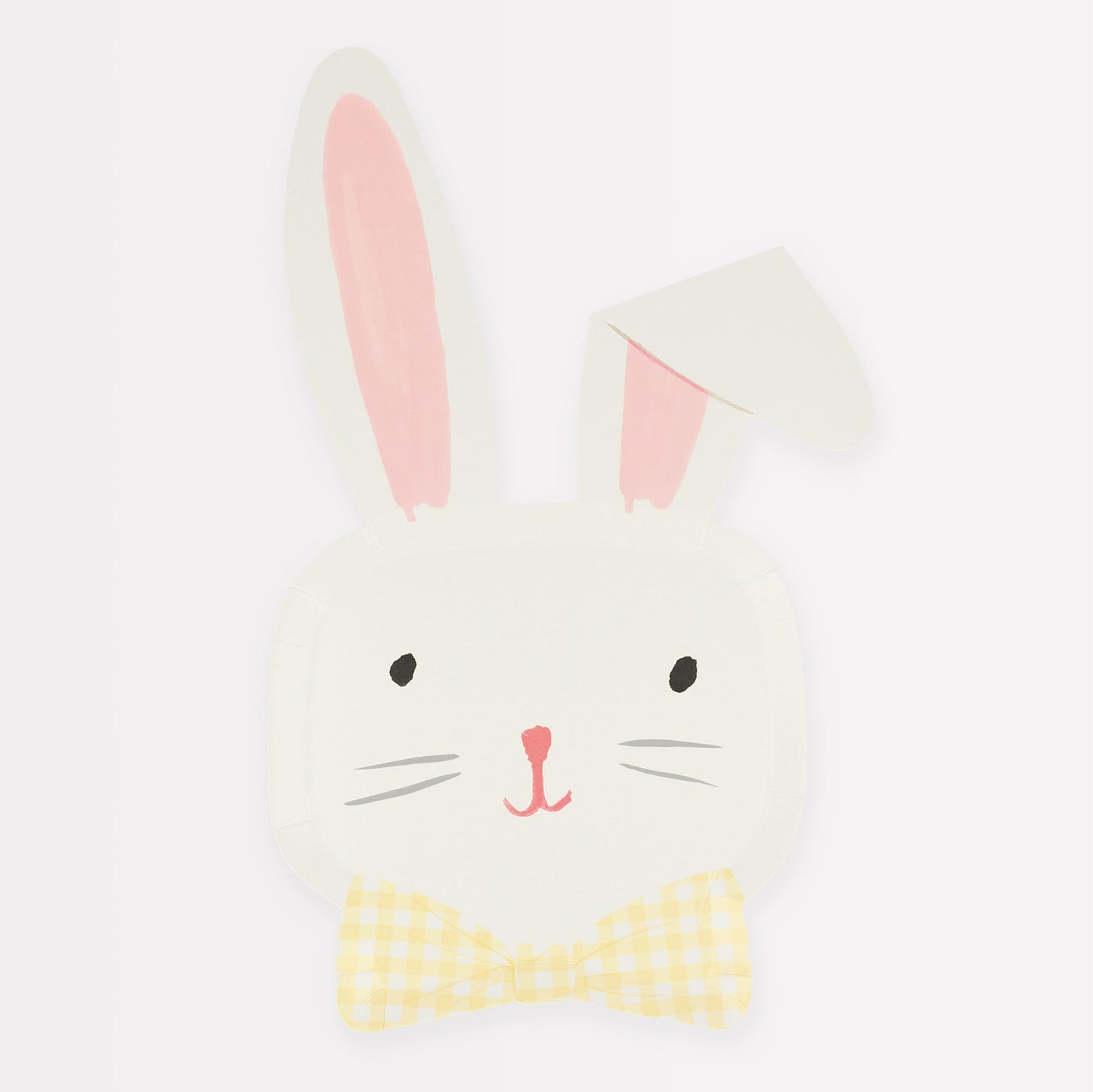 A sustainable FSC Easter Bunny Plates with a bunny face, perfect for Easter parties by Meri Meri.