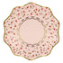 A Laduree Marie-Antoinette paper plate with red roses and gold trim, perfect for a Valentine&