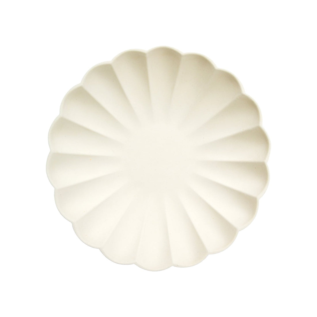 A Meri Meri cream eco plate made with natural materials, featuring a delicate flower pattern.