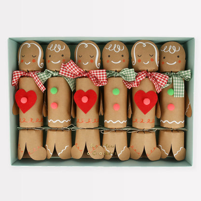 Luxury Gingerbread Crackers, with a true or false game inside, packaged in a box.
