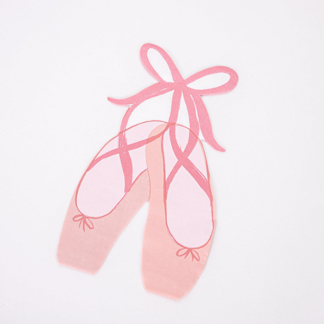 A pair of pink Meri Meri Ballet Slippers Napkins on a white party table.
