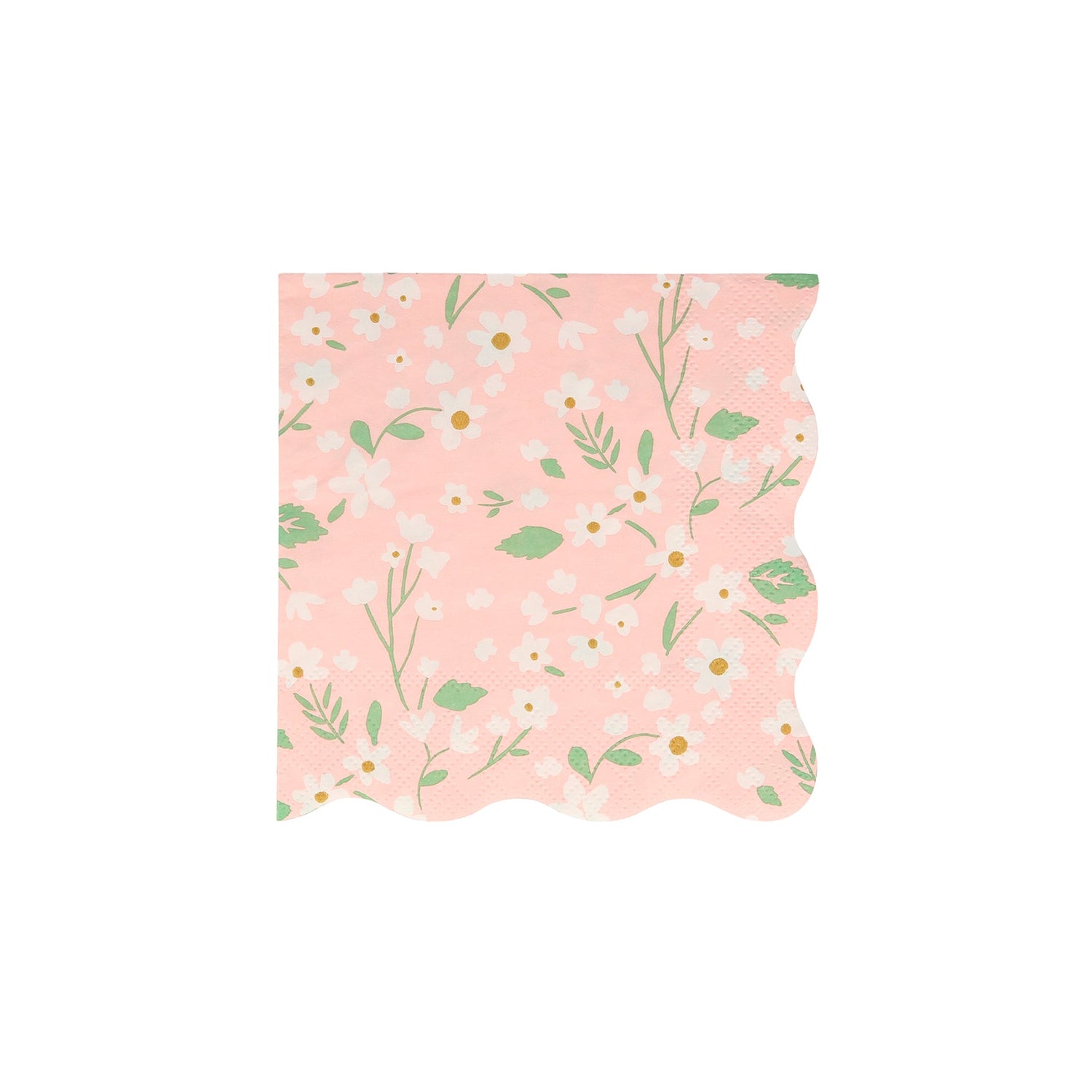 A pink Ditsy Floral Napkin by Meri Meri.