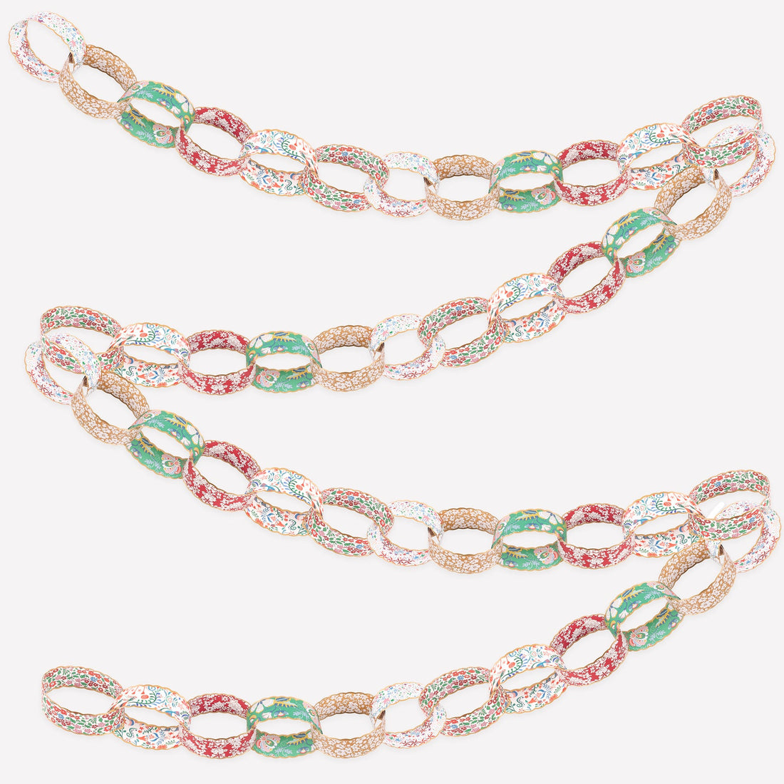 Multicolored paper chain on a white background