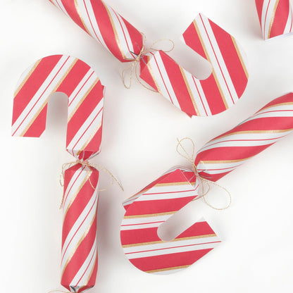 Three Candy Cane Shaped Crackers.