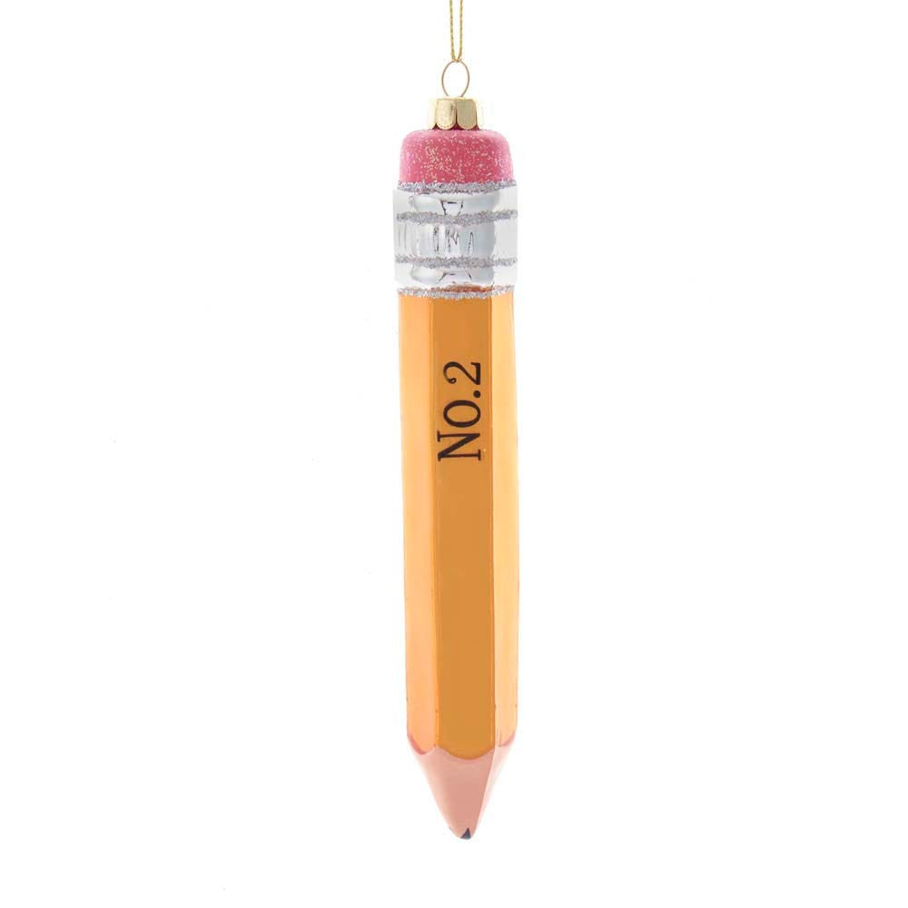 Decorative pencil ornament with a gold cap and &
