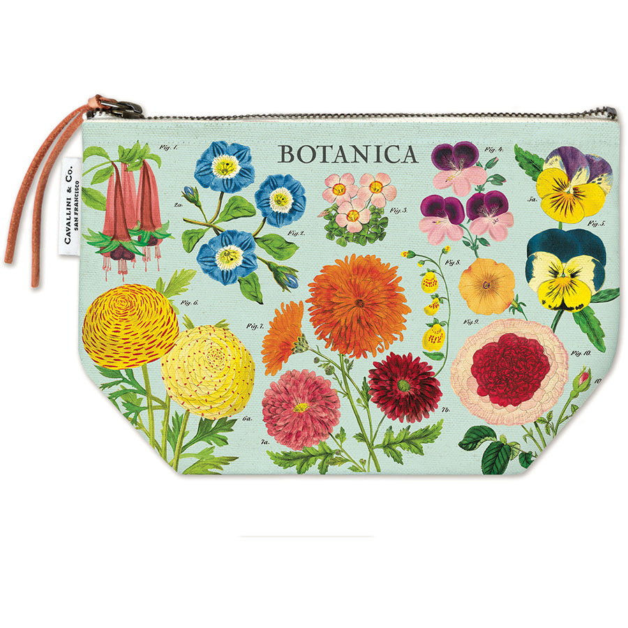 Floral-patterned pouch with &
