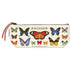 Pencil case with butterfly illustrations on a white background