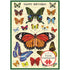 Puzzle greeting card with butterfly illustrations and &