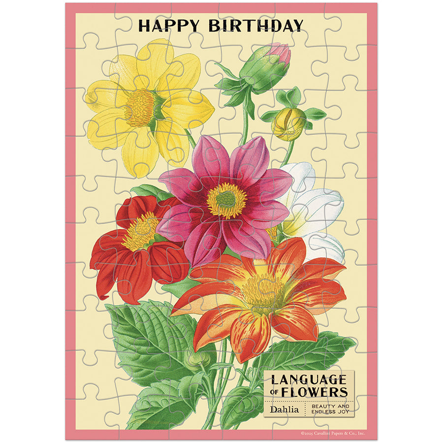 Floral-themed puzzle with &
