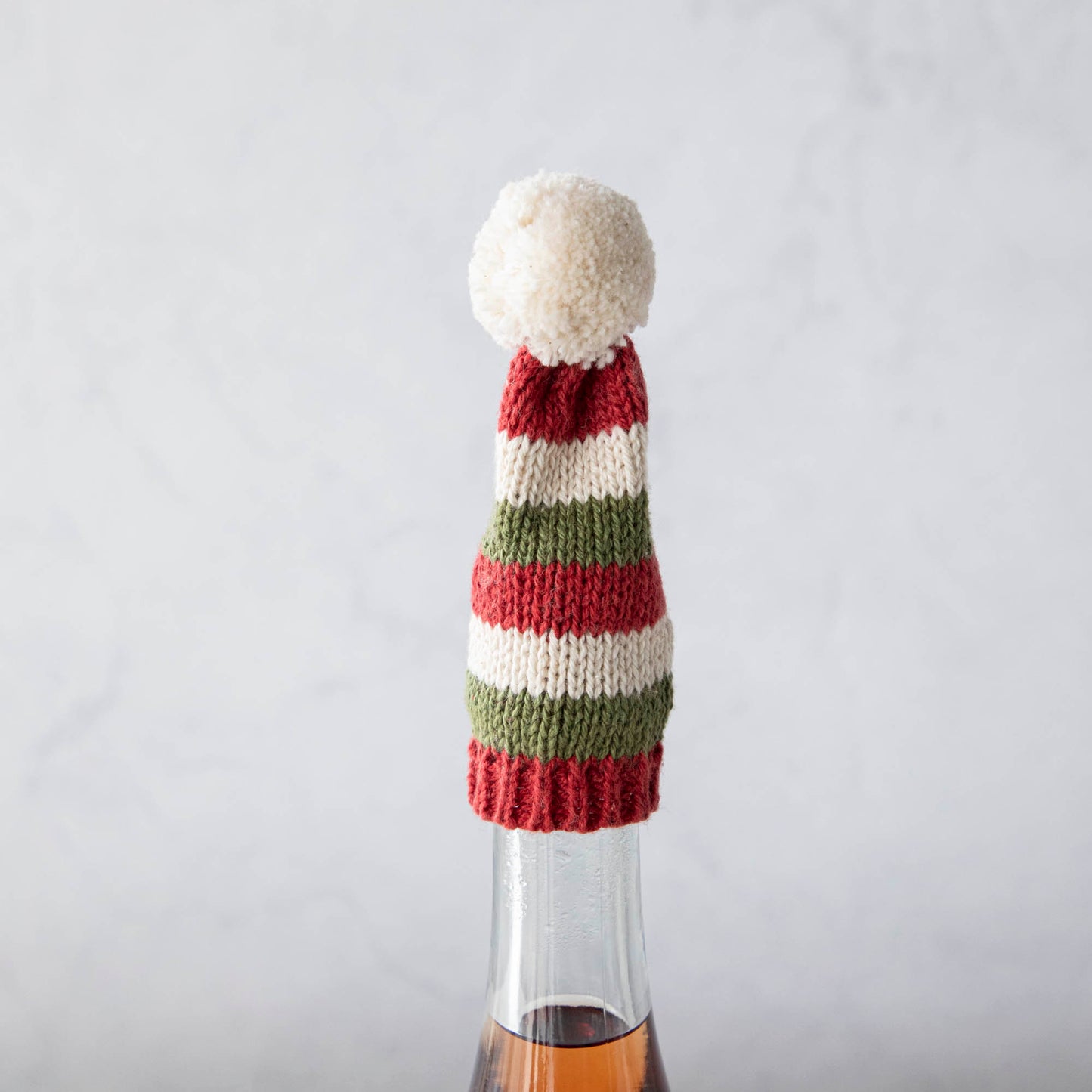 Cotton Knitted Hat Bottle Topper, 4 Assorted