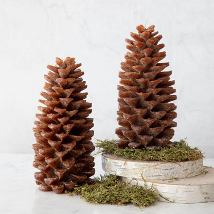 Unscented Brown Pinecone Candle