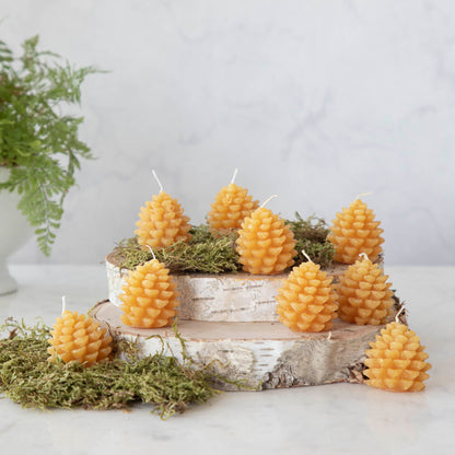 Pinecone Shaped Tealights, Set of 9