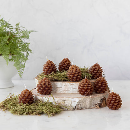 Pinecone Shaped Tealights, Set of 9