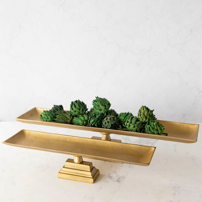 Footed Antique Brass Tray