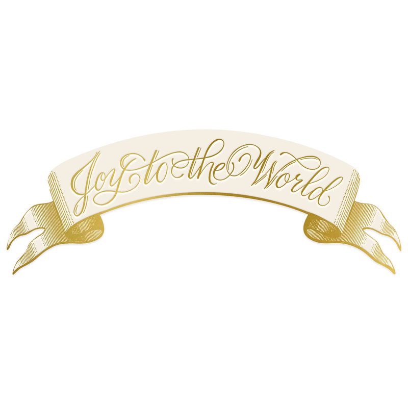 Decorative banner with metallic gold &