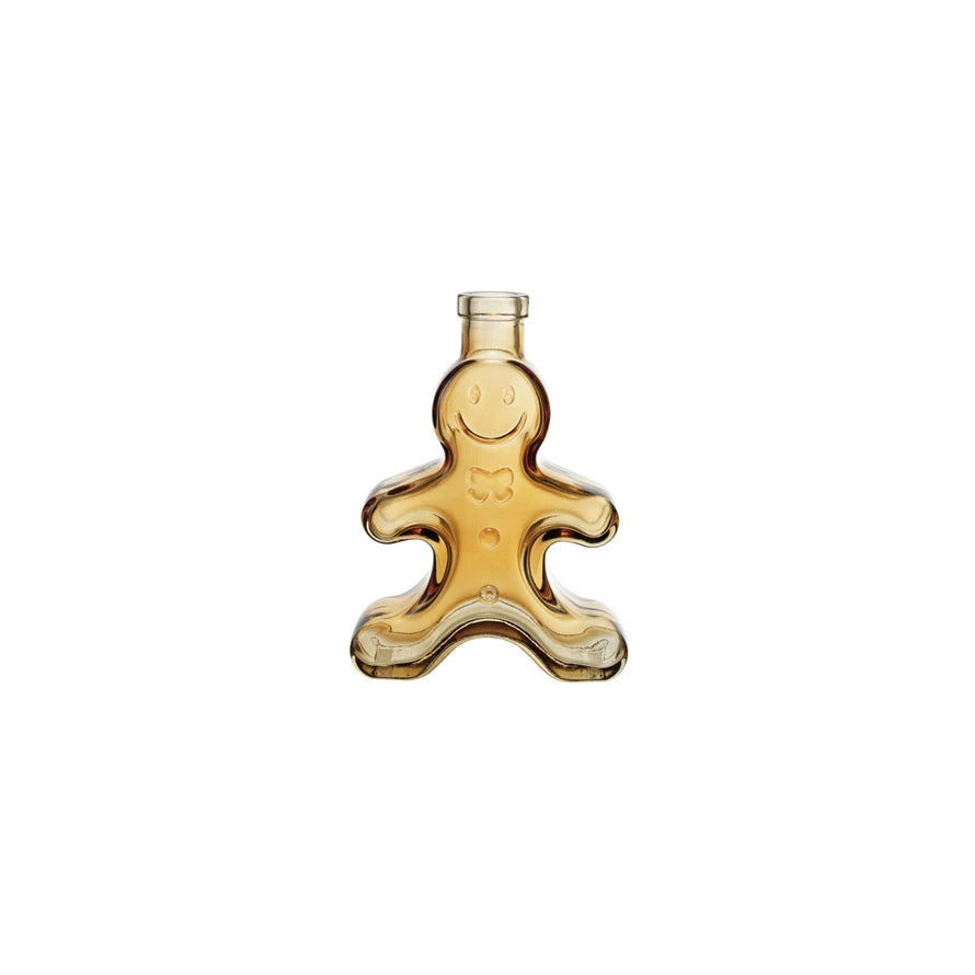 Brown Glass Gingerbread Shaped Taper Holder/Vase