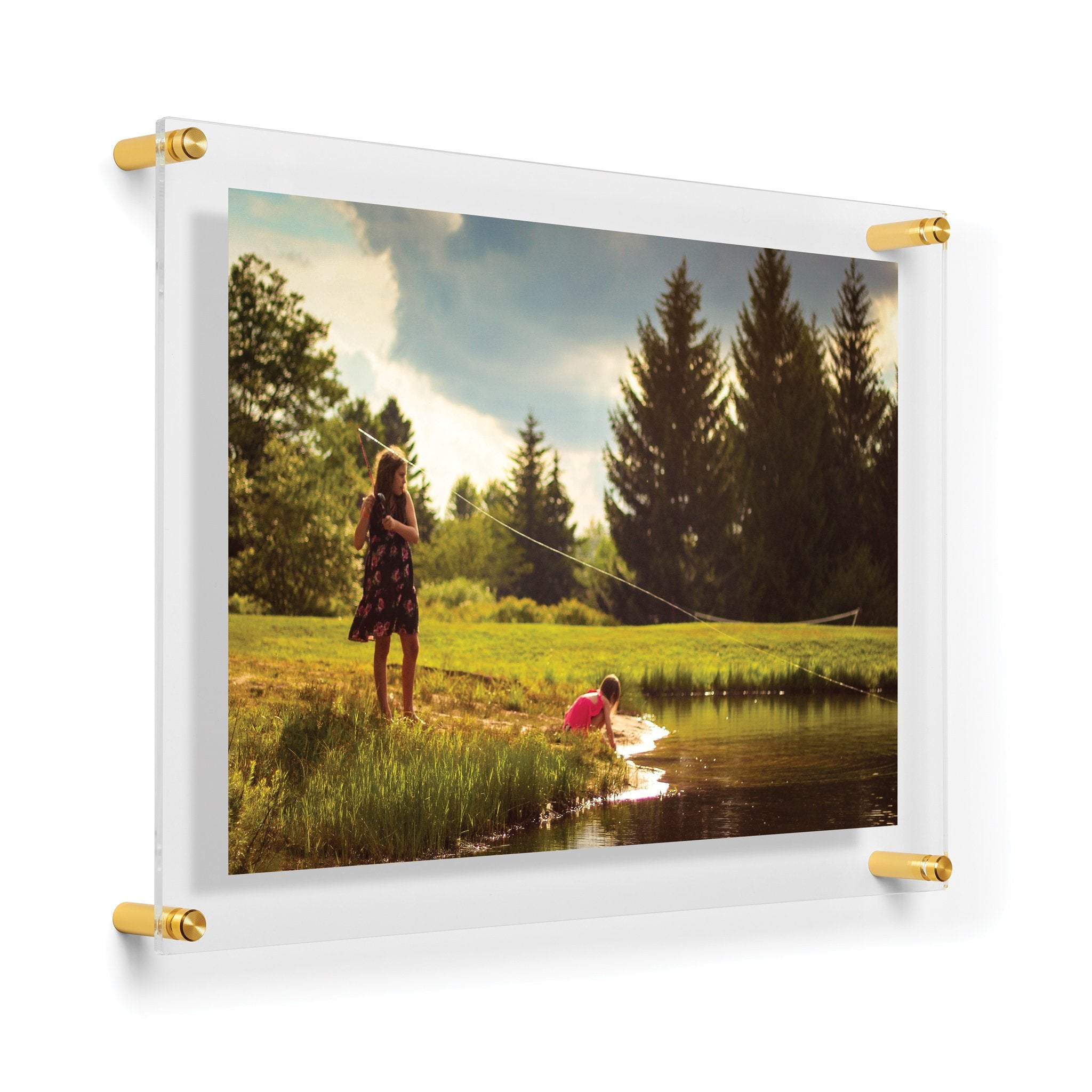 Double Panel Acrylic Floating Frames, Gold