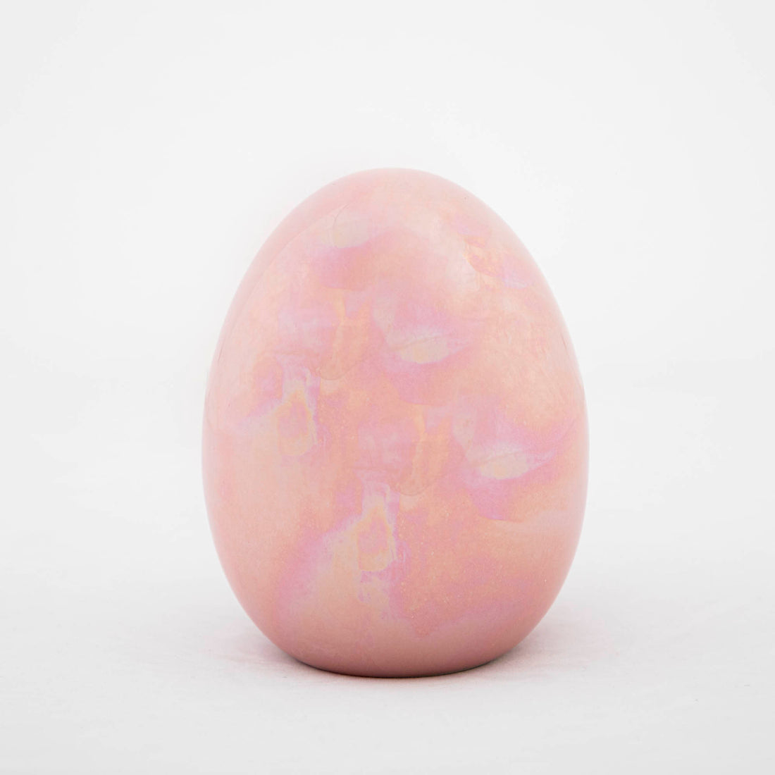 A Glitterville Large Iridescent Egg on a white background, perfect as a seasonal decoration for Easter.