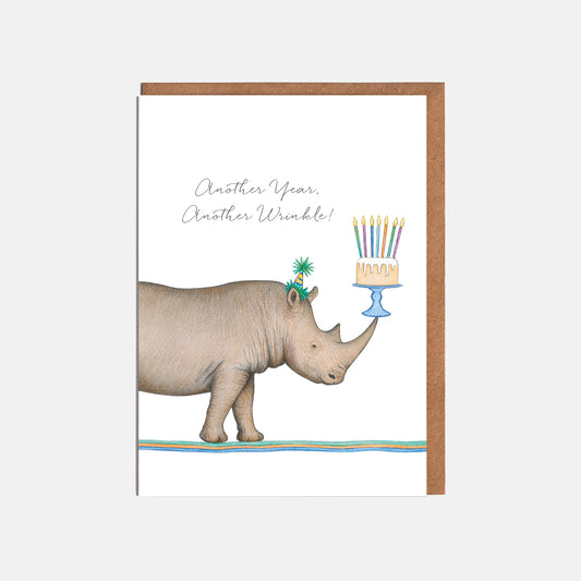 Rhino Birthday Card - 'Another Year, Another Wrinkle!