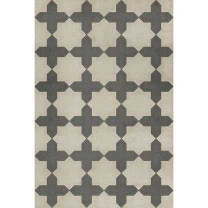 A stylish Simple as Doves Vinyl Rug - Pattern 23 with a cross design on it, perfect for floor cloths, by Spicher and Company.