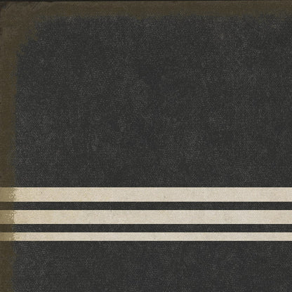 Organic Stripes Black &amp; White Vinyl Rug - Pattern 50