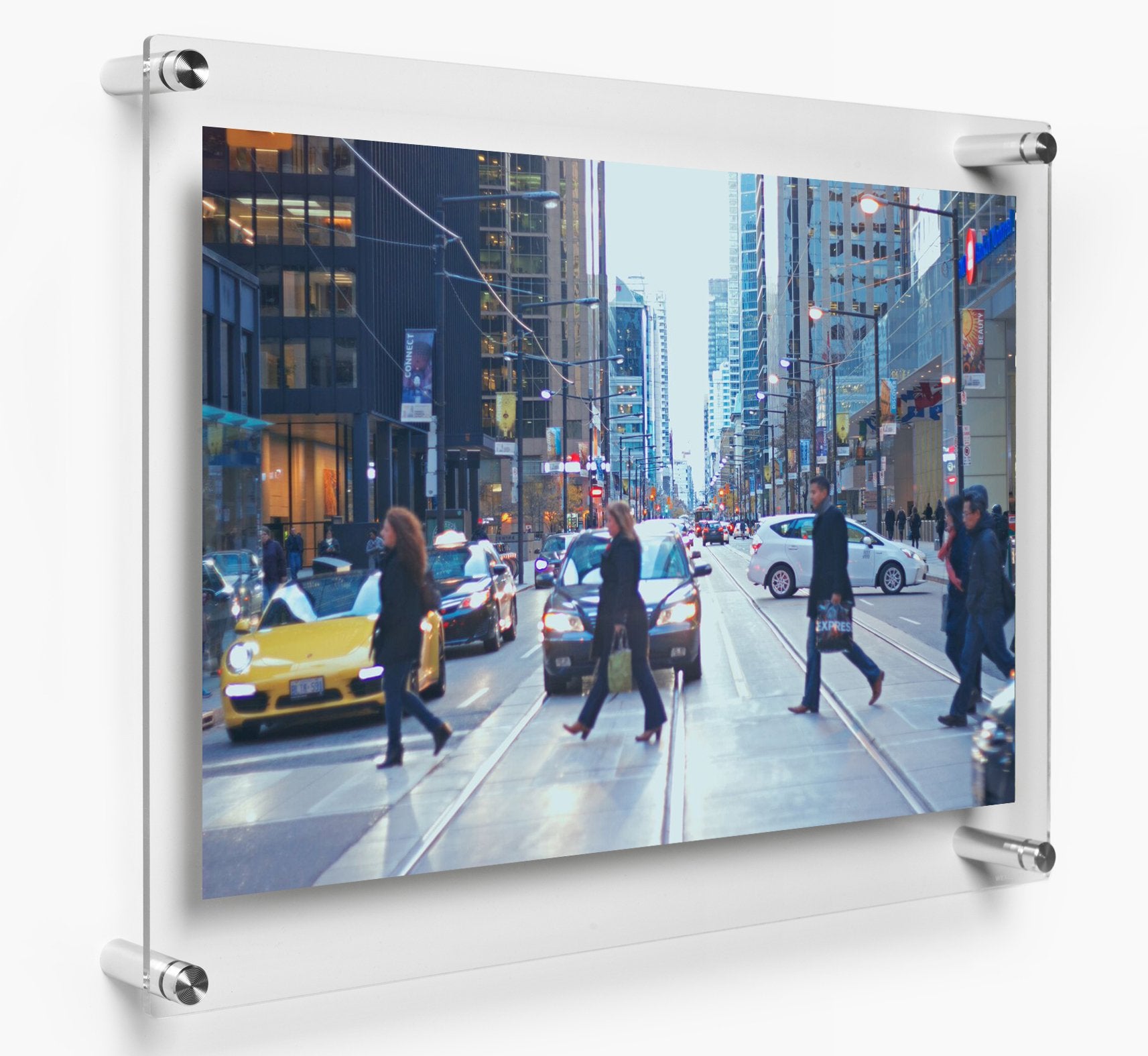 Double Panel Acrylic Floating Frames, Silver