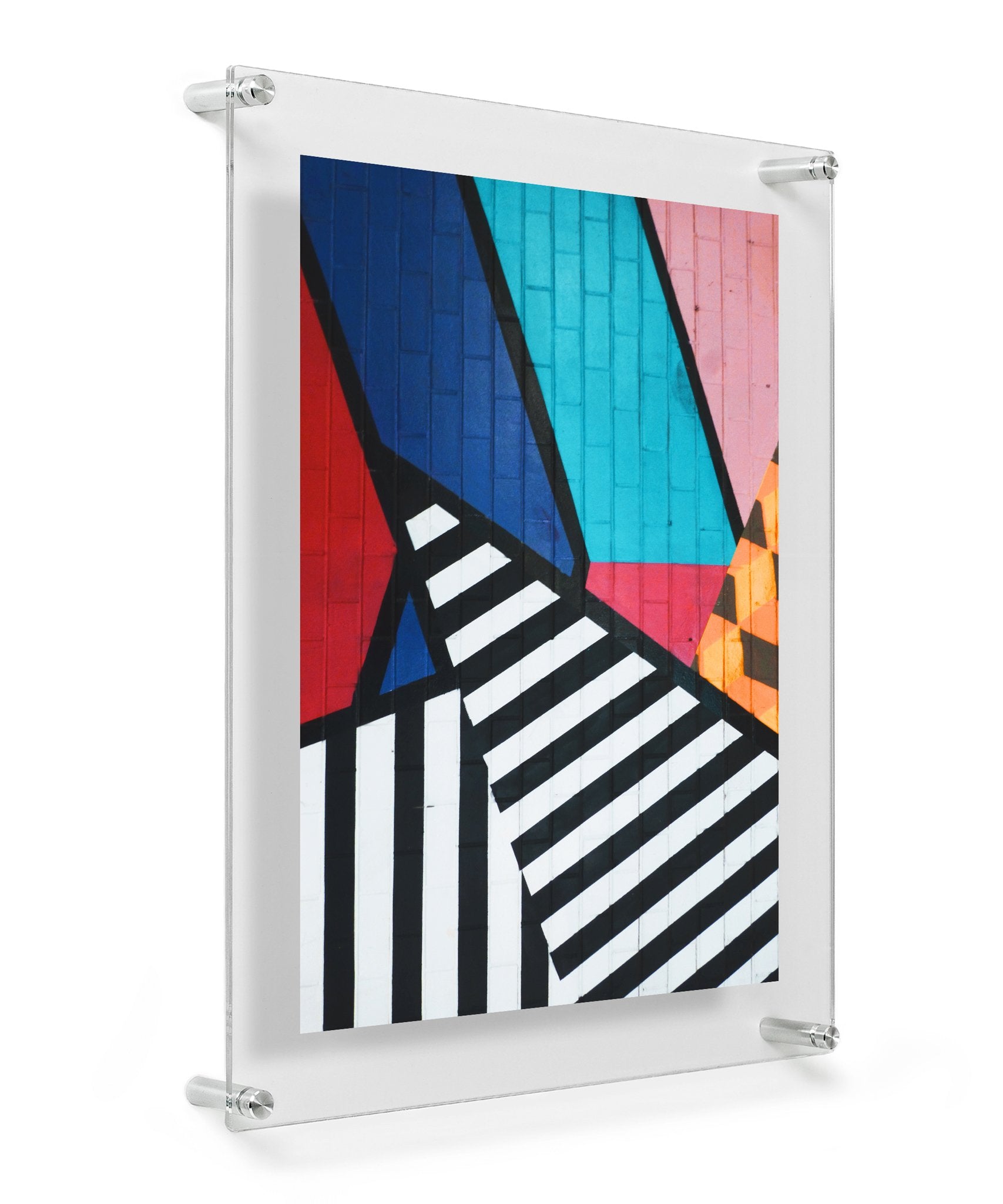 Double Panel Acrylic Floating Frames, Silver