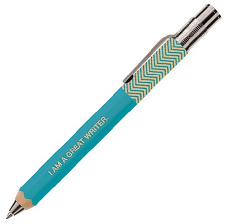 Turquoise Zig Zag Wooden Pen 1.0MM