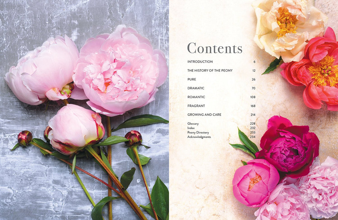 inside page of Peonies book