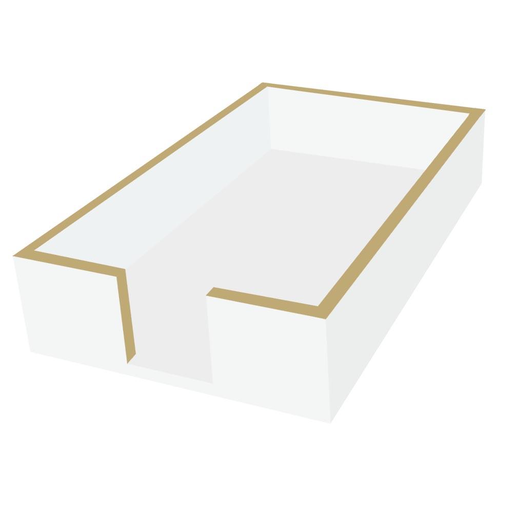White lacquered guest napkin holder.