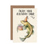 A Enjoy Your Birthday Cod Happy Birthday Card with an illustration of a fish holding a birthday cake.