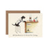 A Hester & Cook "All Food Must Go to the Lab Card" for dog lovers featuring a dog in a lab.