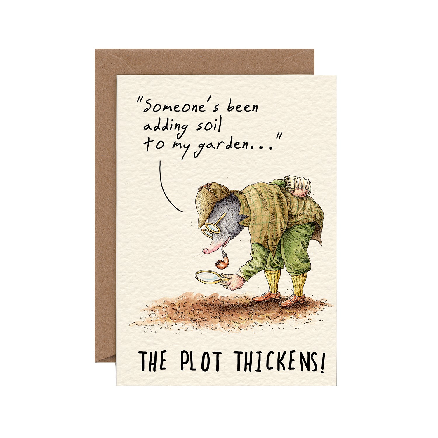 A Hester &amp; Cook &quot;The Plot Thickens Card&quot; that says, someone&