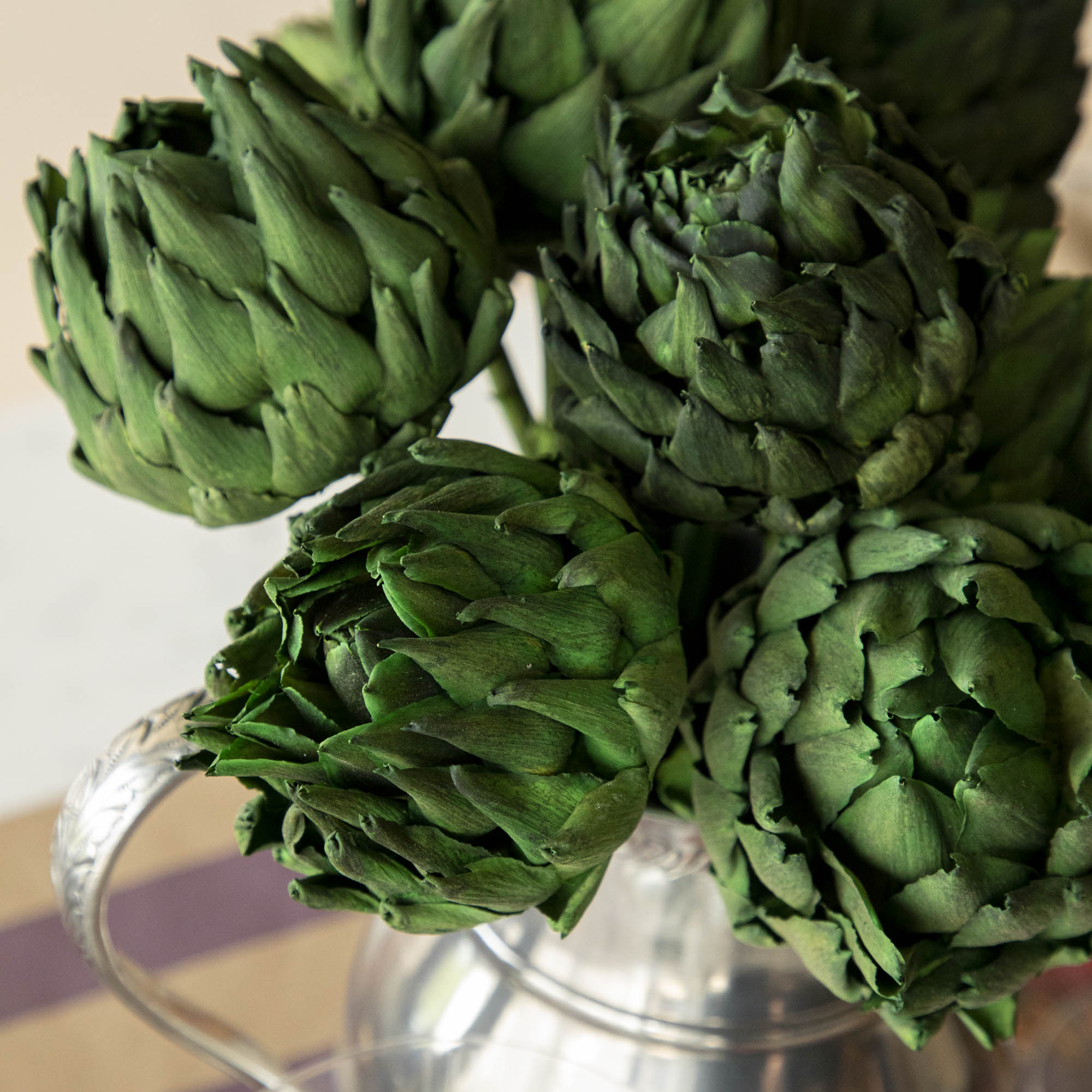 Close up of Dried Green Artichokes