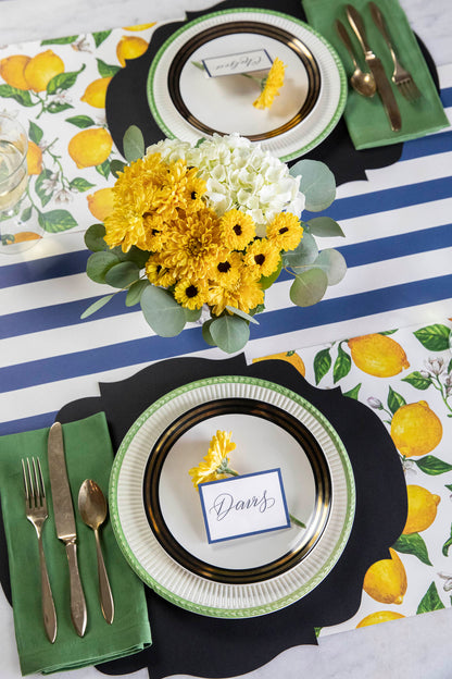 Placesetting with the Die-cut Black French Frame Placemat 