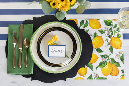 Placesetting with Die-cut Black French Frame Placemat 