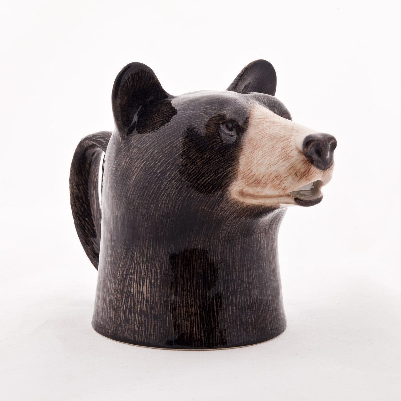 A traditional British design mug featuring a black bear from the renowned British brand, Quail Ceramics, displayed on a pure white background has been replaced with:

Woodland Animal Jugs from the renowned British brand, Quail, are traditional British design mugs featuring a black bear displayed on a pure white background.