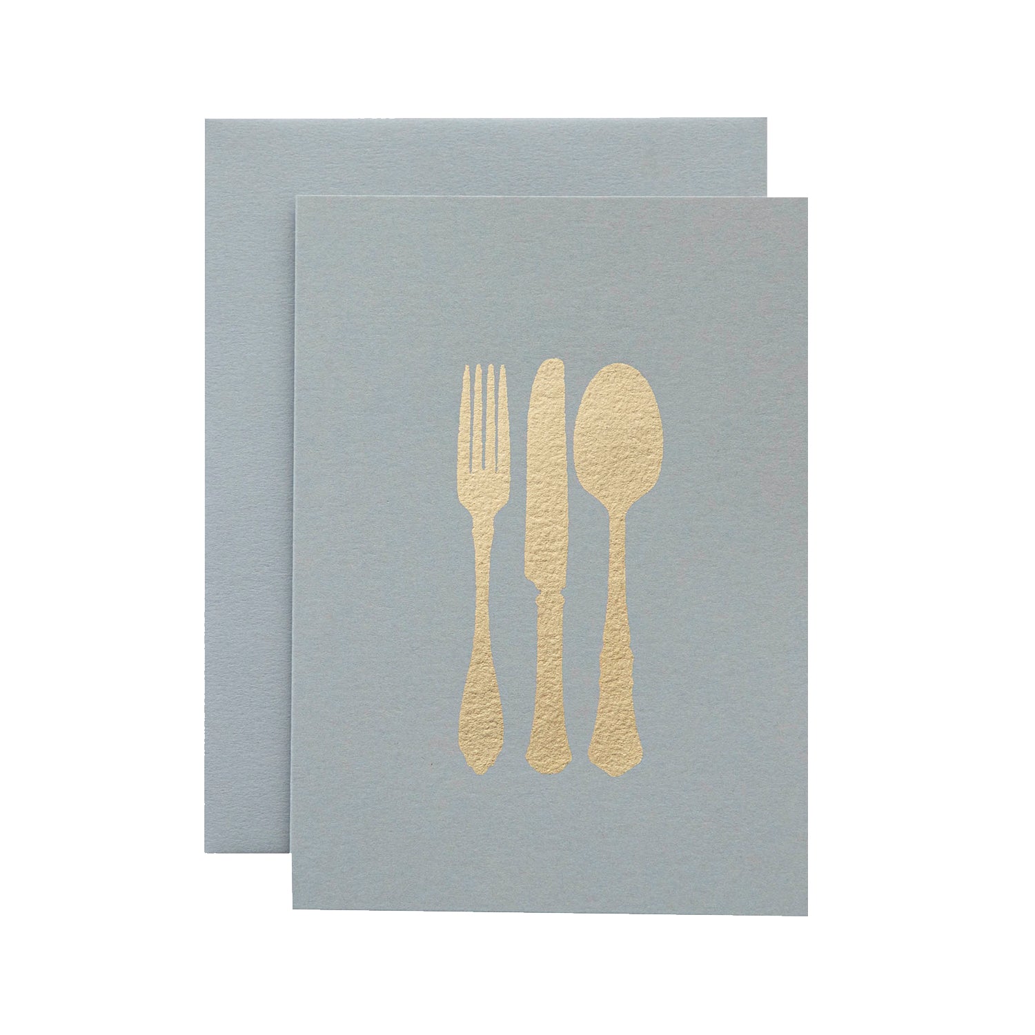 Grey Fork, Knife, Spoon Card