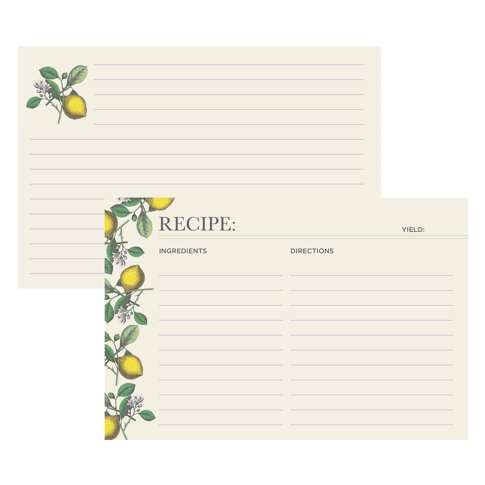 Lemon Recipe Card Hester & Cook