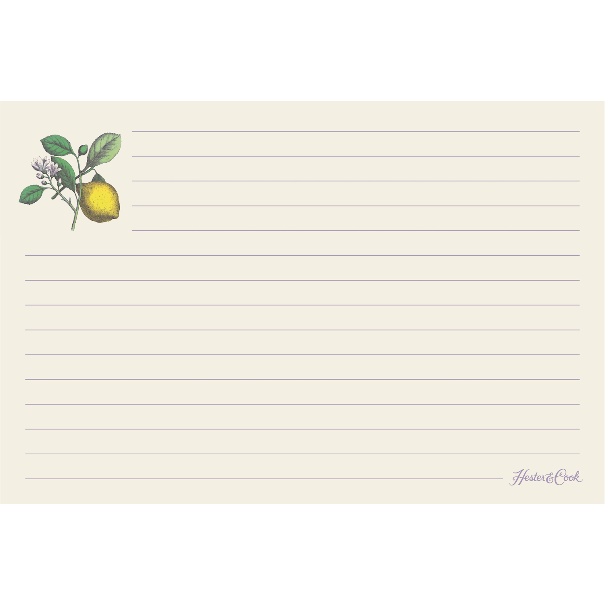 A Lemon Recipe Card from Hester &amp; Cook, perfect for gifting or displaying in the kitchen.