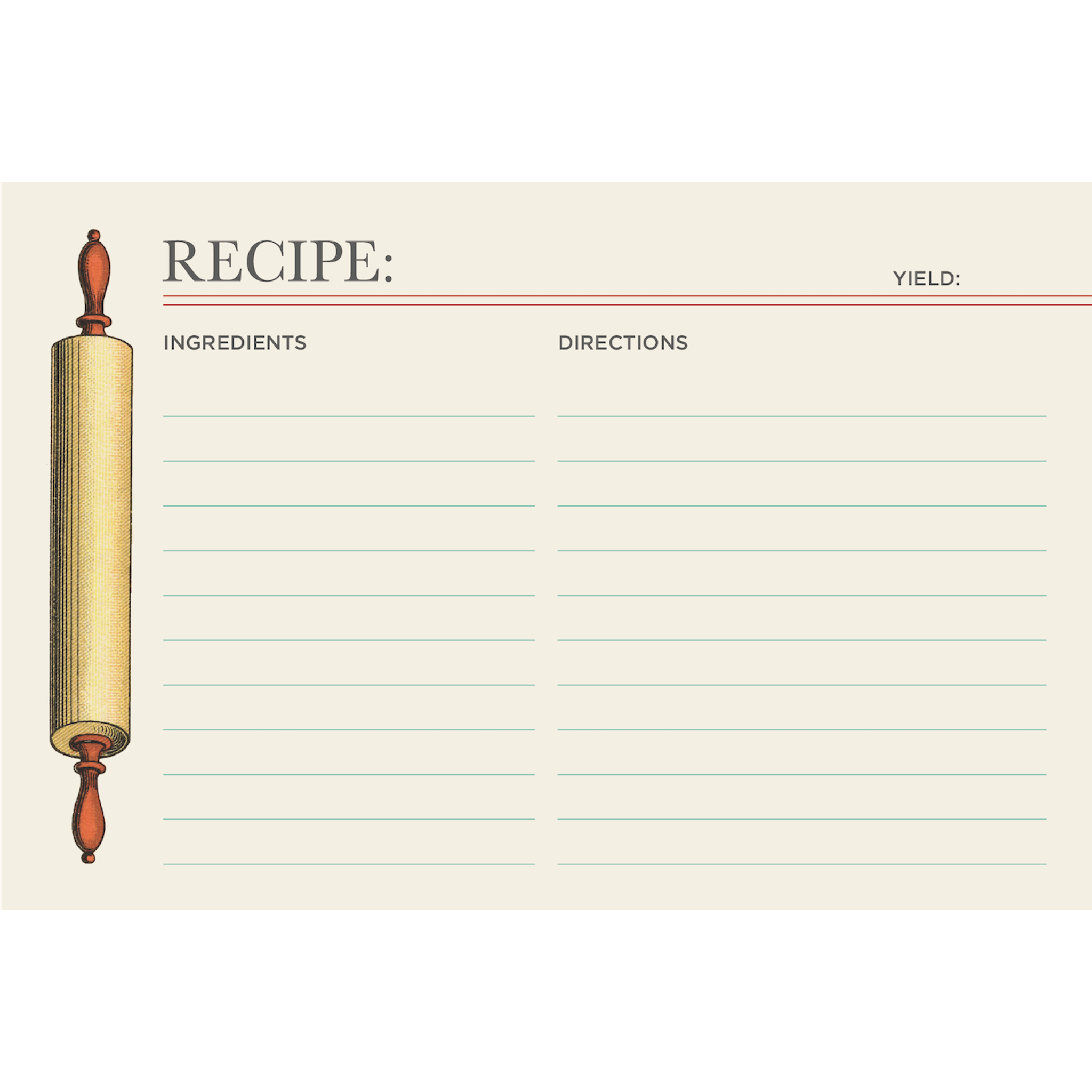 A Hester &amp; Cook Rolling Pin Recipe Card, perfect for gifting.