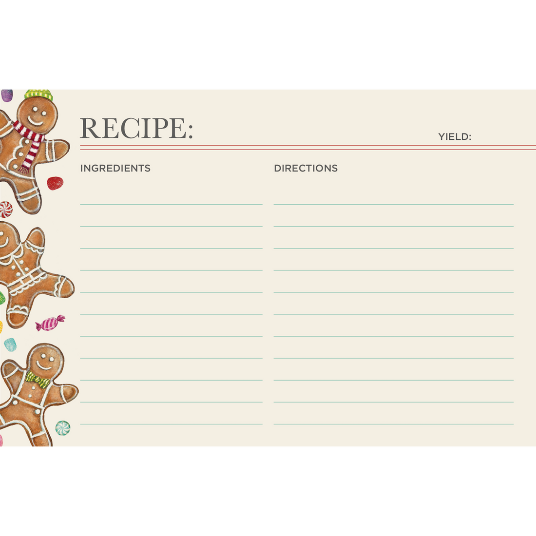 Gingerbread Man Recipe Card