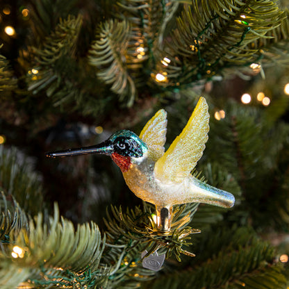 Glass Hummingbird Clip Ornament