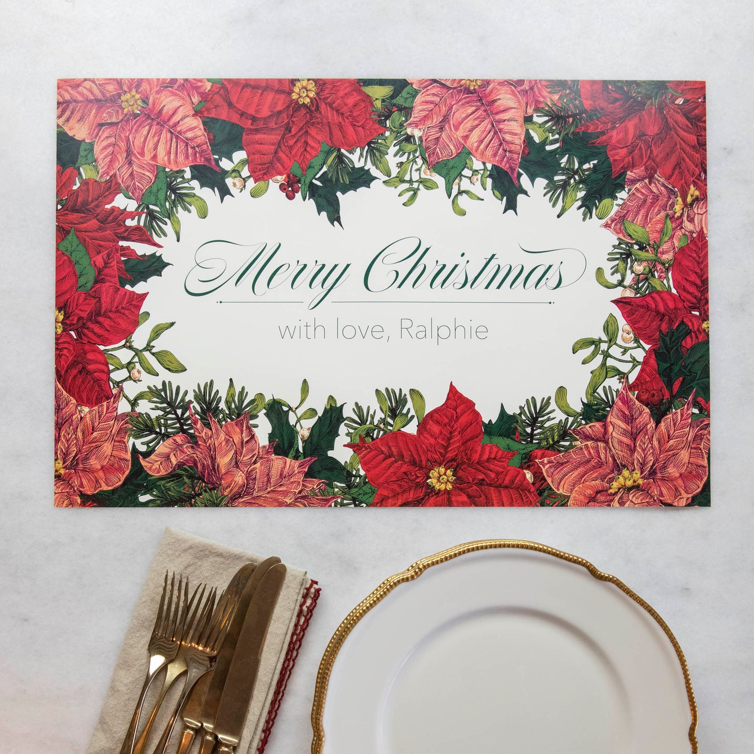 Poinsettia Personalized Placemat