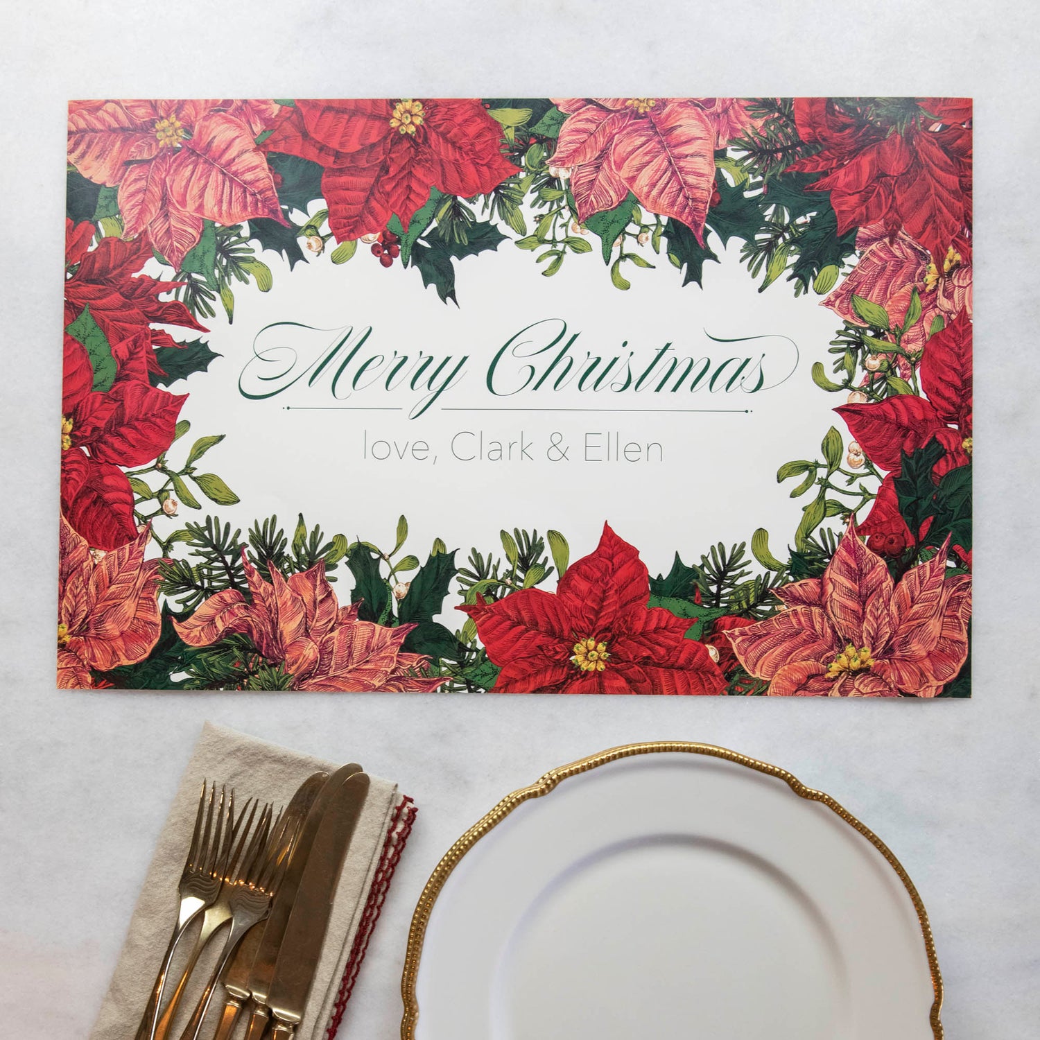 Poinsettia Personalized Placemat
