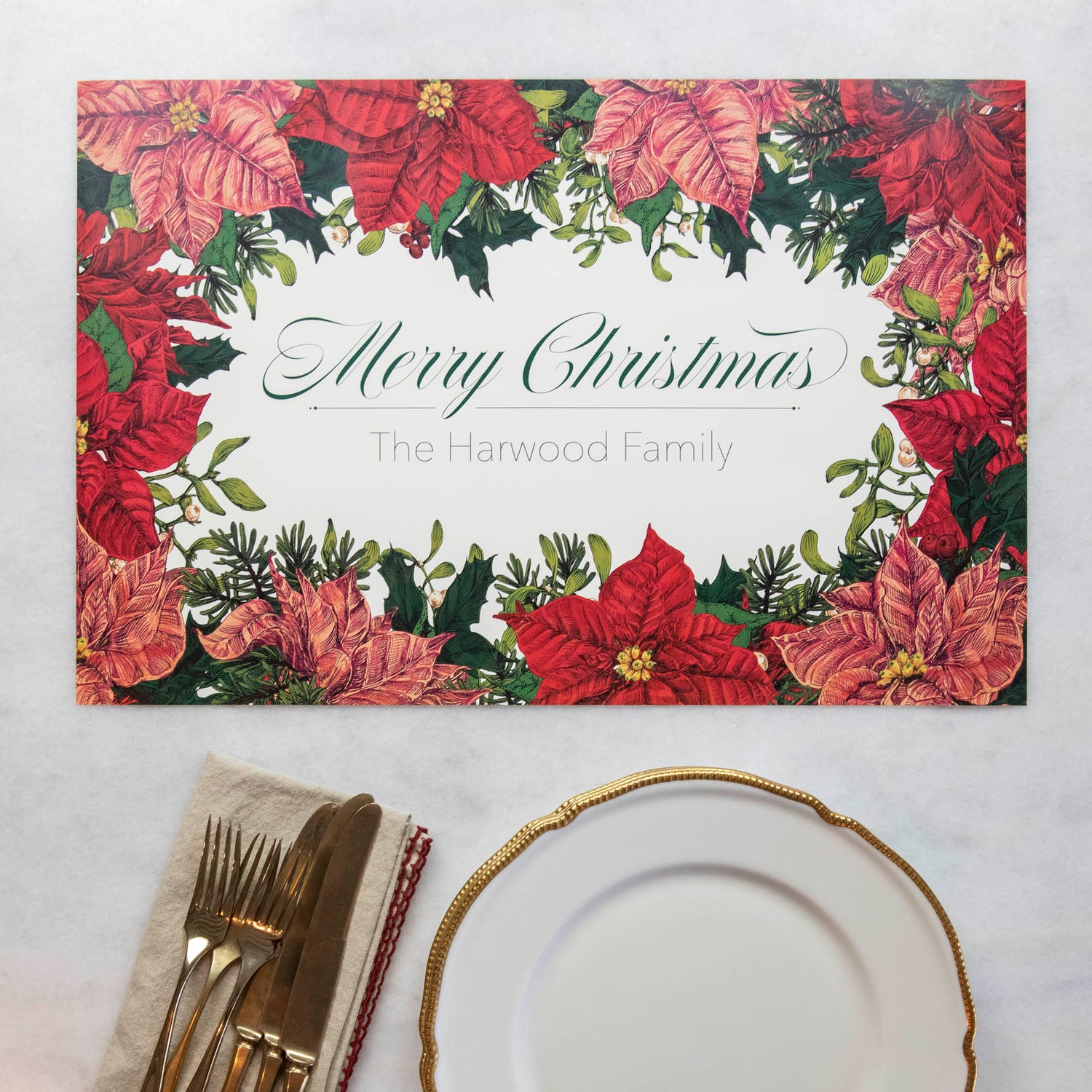 Poinsettia Personalized Placemat